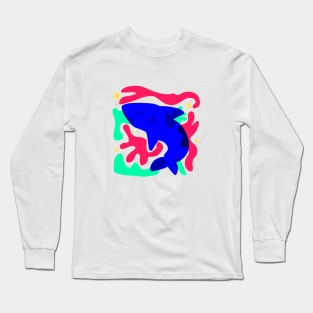 Save the shark vibrant and colorful drawn drawing Long Sleeve T-Shirt